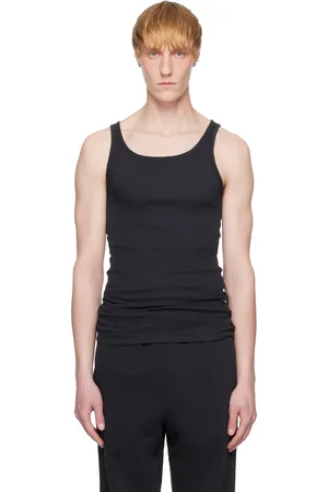 SKIMS Three-Pack Black Cotton Rib Tank Tops
