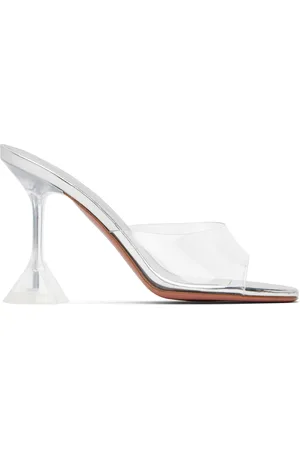 Amina Muaddi Lupita Glass Slipper Heeled Sandals