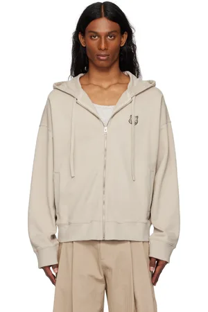 Maison Kitsuné Taupe Bold Fox Head Patch Fullzip Oversize Hoodie