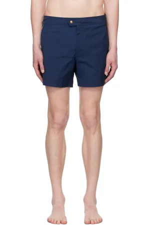 Tom Ford Navy Poplin Swim Shorts