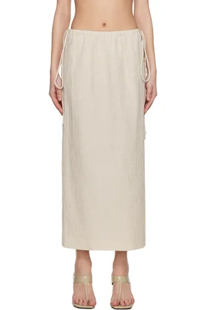 TOVE Beige Isa Midi Skirt