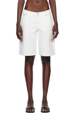 Still Here White Stoop Denim Shorts