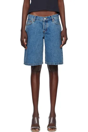 Still Here Blue Stoop Denim Shorts