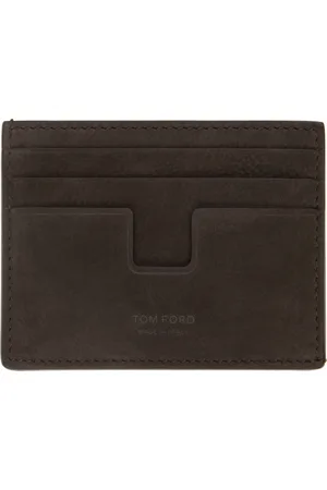 Tom Ford Brown Nubuck Classic Card Holder