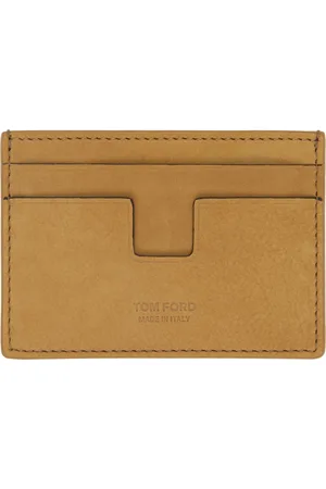 Tom Ford Tan Nubuck Money Clip Card Holder