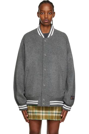 We11 Done Gray Oversized Bomber Jacket