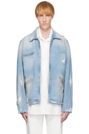 Maison Margiela Blue Distressed Denim Jacket