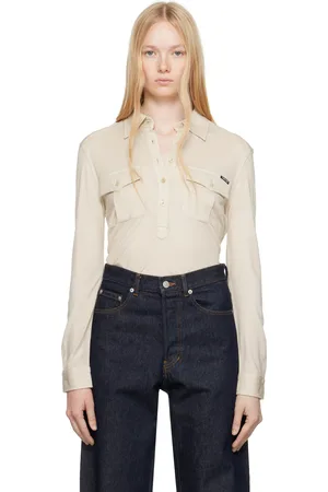 Tom Ford Beige Jersey Long Sleeve Military Polo