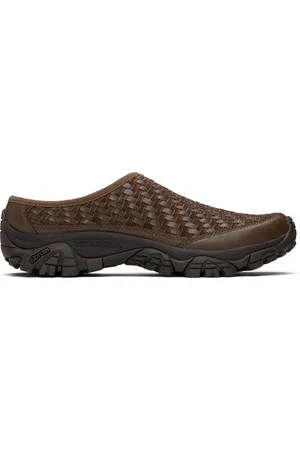 Merrell Brown Moab 2 Slide Leather Woven Loafers