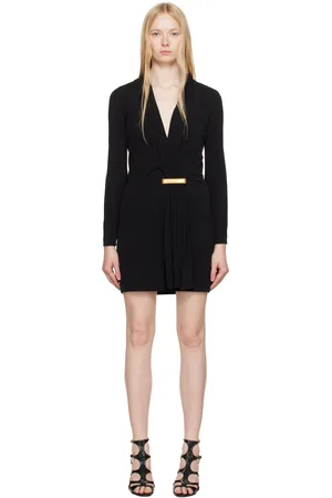 Tom Ford Black V-Neck Long Sleeve Cocktail Minidress
