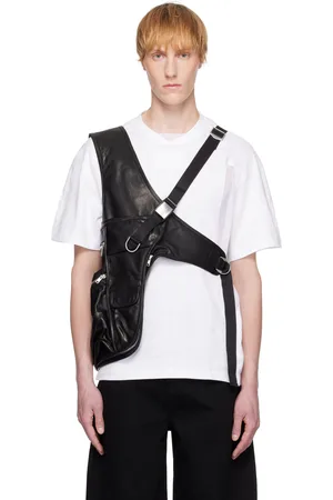 Helmut Lang Black Utility Bag Leather Vest