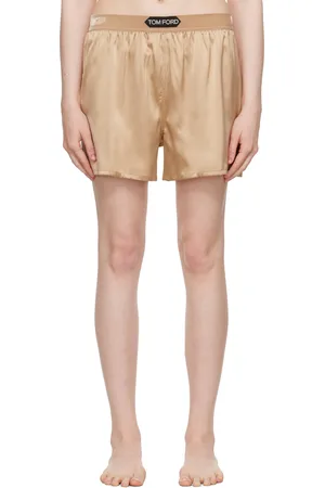 Tom Ford Beige Stretch Silk Satin Boxer Shorts
