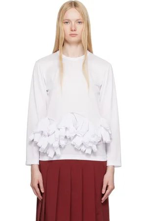 Comme des Garçons White Polyester Back Pin Mesh T-shirt