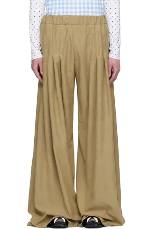 Andrej Gronau Beige Ultra Oversize Pleated Trousers