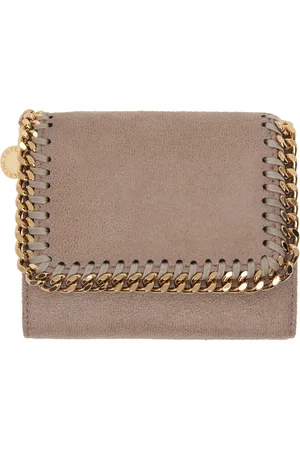 Stella McCartney Taupe Falabella Small Flap Wallet