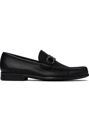 Salvatore Ferragamo Black Gancini Ornament Loafers