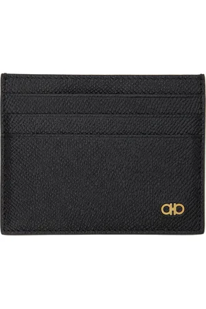 Salvatore Ferragamo Black Gancini Credit Card Holder