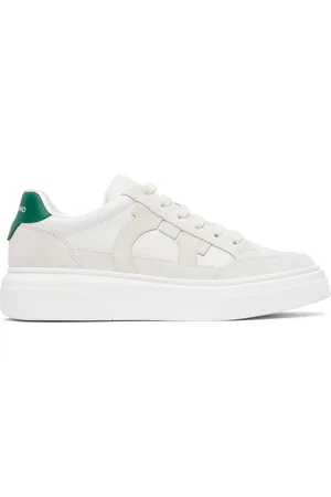 Salvatore Ferragamo Off-White Low Cut Gancini Outline Sneakers
