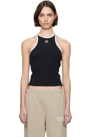Sporty & Rich Black SRHWC Ribbed Tank Top