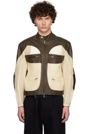 Andersson Bell & Off-White Faux-Leather & Sheer Rider Jacket