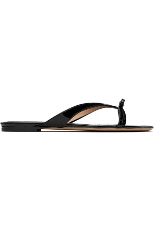 Salvatore Ferragamo Black Thin Bow Sandals