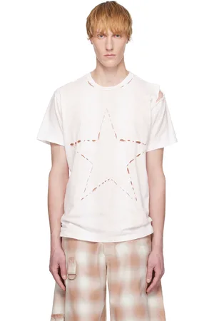Collina Strada White & Beige Remnant Star T-shirt