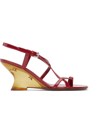 DRIES VAN NOTEN Red Patent Leather Heeled Sandals