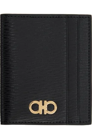 Salvatore Ferragamo Black Gancini Credit Card Holder