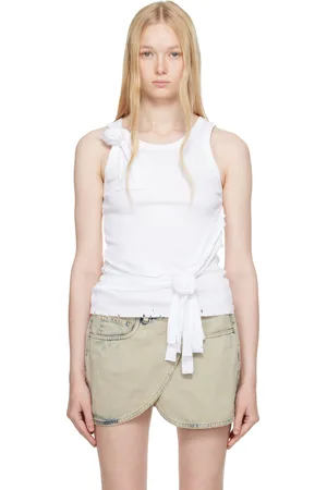COPERNI Distressed Rose Rib Tank Top