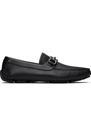 Salvatore Ferragamo Black Gancini Ornament Driver Loafers