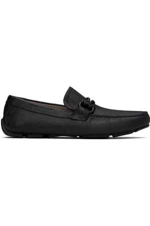 Salvatore Ferragamo Black Gancini Ornament Driver Loafers
