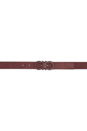 Salvatore Ferragamo Burgundy Adjustable Belt