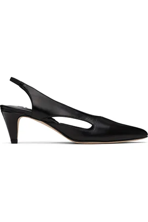 By Far Black Runa Creased Calf Leather Heels