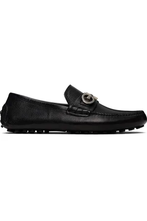 Salvatore Ferragamo Black Gancini Ornament Driver Loafers