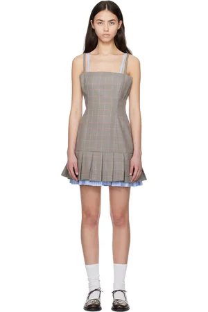 Charles Jeffrey Loverboy Beige Pleated Minidress
