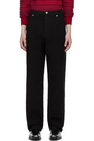 Salvatore Ferragamo Black Monogram Five-Pocket Jeans