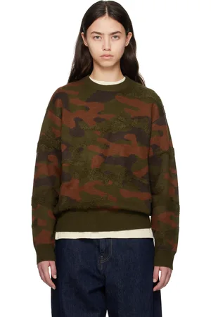 DIME Khaki & Brown Camo Chenille Knit Sweater