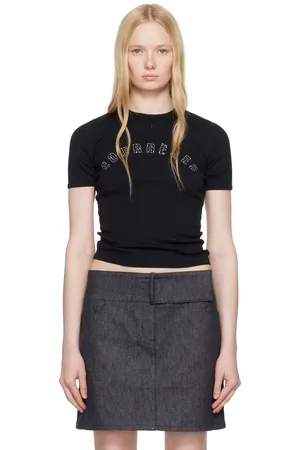 Courrèges Black Medusa Printed Contrast T-shirt