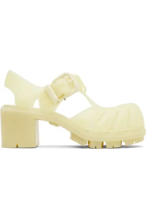 Bottega Veneta Yellow Gertie Fisherman Heeled Sandals