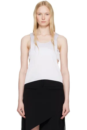 Courrèges White Infinity Satin Tank Top