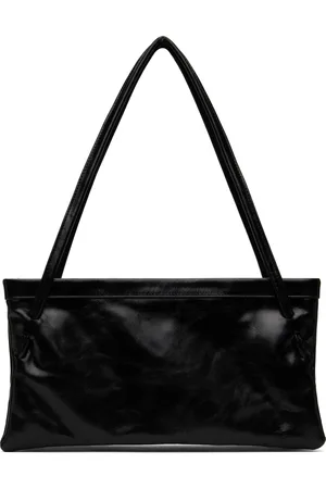 By Far Black Hannah Creased Leather Bag