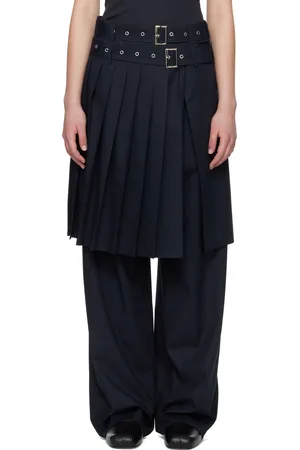 Charles Jeffrey Loverboy Navy Wide Leg Skouser Waisted Trousers