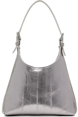 By Far Silver Baby Camryn Metallic Leather Bag