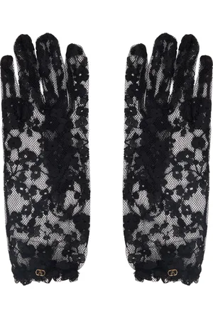 VALENTINO Black VLogo Signature Lace Gloves