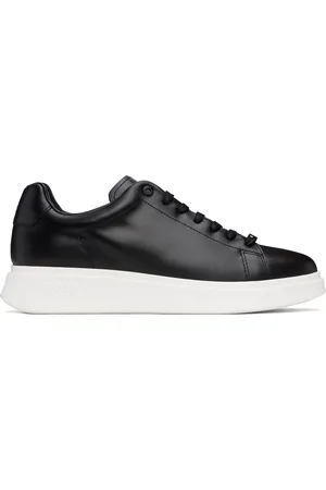HUGO BOSS Black & White Leather Sneakers