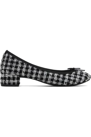 Repetto Black & Gray Camille Ballet Rubber-Sole Heels