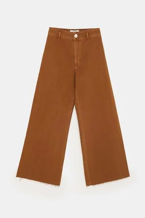 ZARA WIDE LEG JEANS BROWN MARINE STRAIGHT