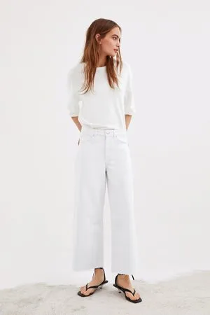 Zara Mid-rise culotte jeans
