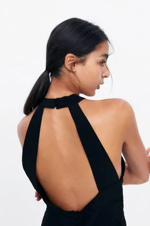 Zara | Dresses | Zara Blue Satin Effect Open Back Detail Wjewel Back Detail  Mini Dress | Poshmark