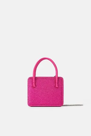 Zara, Bags, Zara Fuchsia Sparkly Mini City Bag